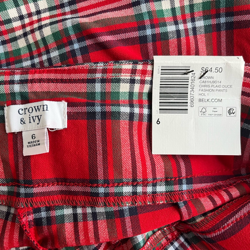 crown & ivy Tartan Plaid Skinny Pants - Picture 7 of 7